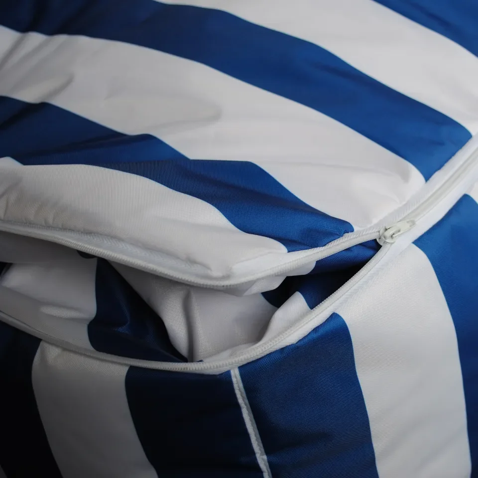 Blue White Stripes Comfort Beanbag Sofa Memory Foam Cum Bed Bean Bag Sitzsack Waterproof Bean Bag