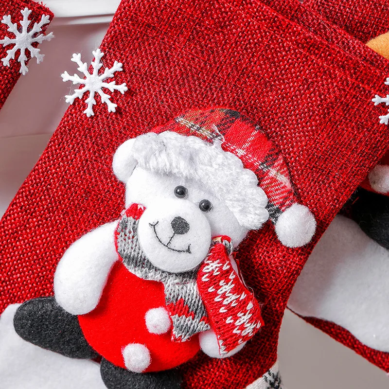Christmas Candy Gift Socks Large Santa Claus Snowman Christmas Stockings For Sublimation Tree Decorations Christmas Stockings