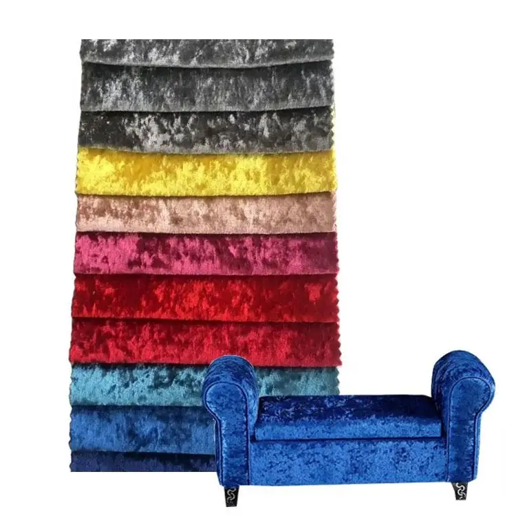 Sinovel Printed shining ice crushed velvet fabric for sofa polyester shining velour fabric for bed and sofa chair
