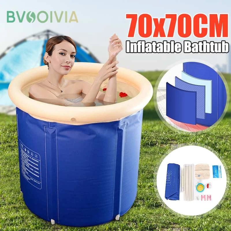 Folding Bathtub Apartment household Adult Bath Barrel Thickening Folding Inflatable Bucket ice Bath Bucket
