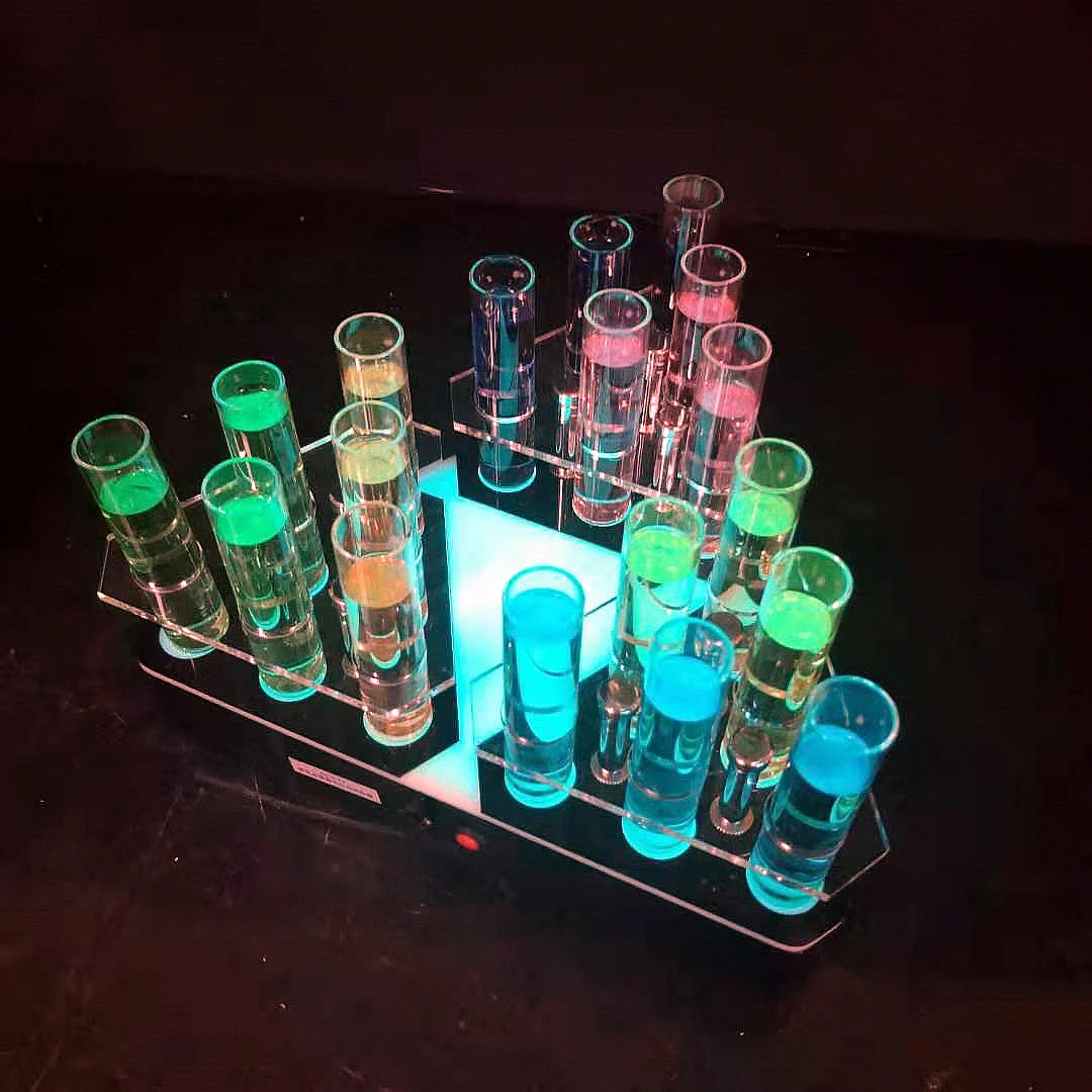 Plastic Rechargeable LED Colorful  Luminous LED Flash Cup Wine Rack Holder Cup Display Stand For KTV bar