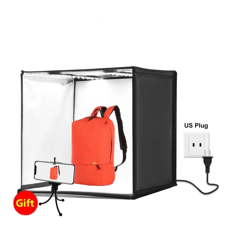 Factory Price PULUZ Portable 60cm Photo Studio Box LED Mini Photography Photo Studio Box with 6 Removable Backdrops Softbox Kit