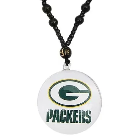 NFL 32 teams Green Bay Packers necklaces glass pendant bead chain sweater chain