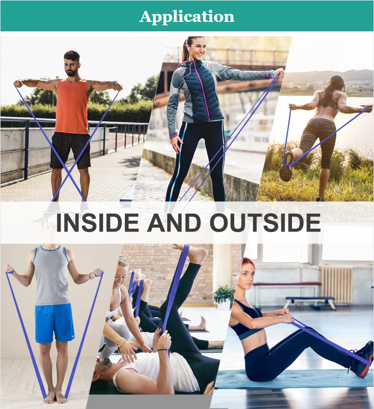 Resistance Bands Custom  Personalized Pro Non Slip Pilates Sport Exercise Bands Fitness