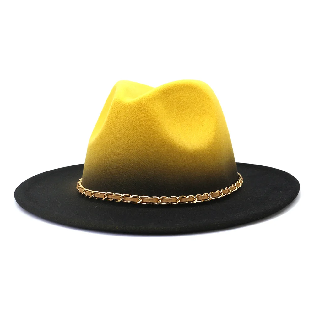 2024 new arrive Men Hats Feathers Buckle panama hat Women Decorated Beige Belt Pink Chain Feather Golden Fedora Hat Bands