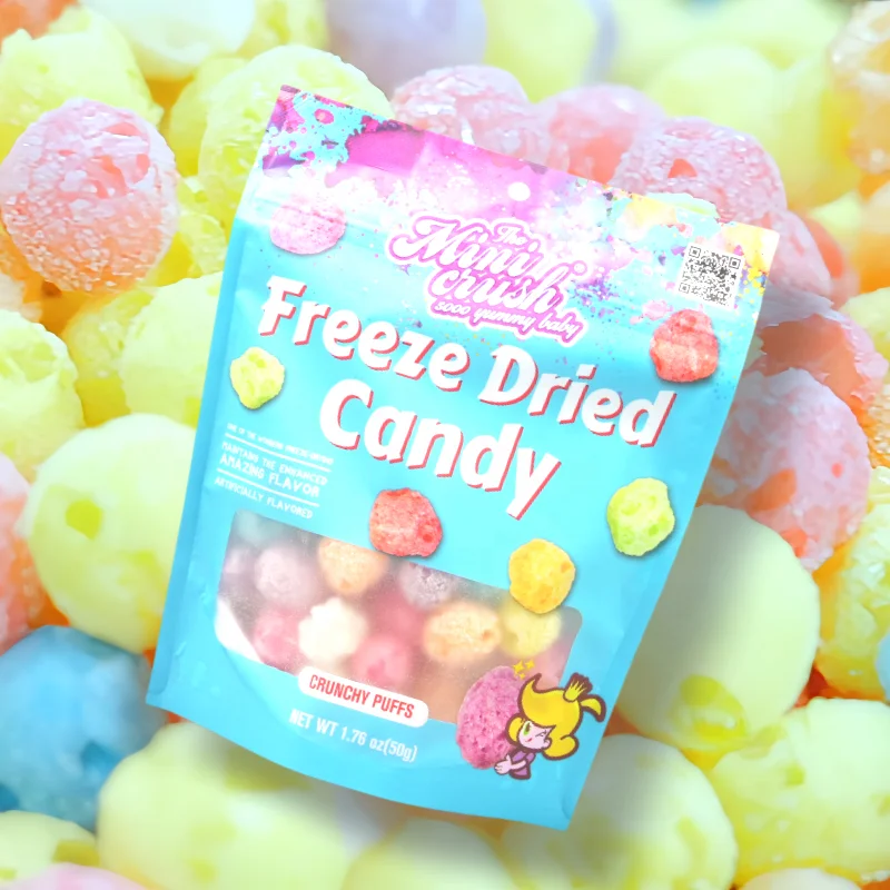 OEM  Freeze Dried Gummy Candy Assorted Fruit Flavors Freeze-dried Drops Candy Sweets For Kids
