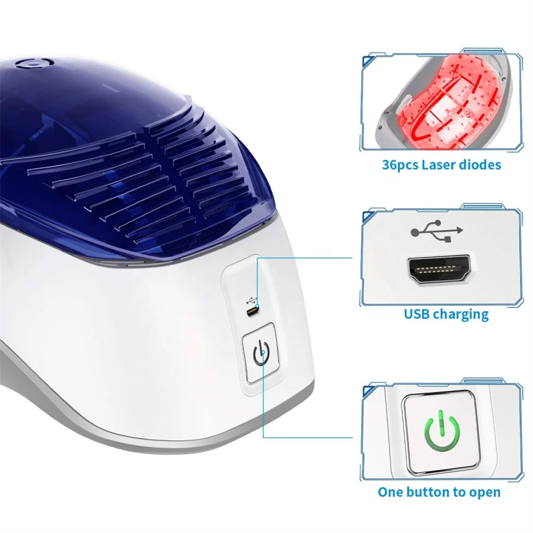 2022 Wholesale Hot-selling Professional Helmet machine Laser Hair Growth Cap for Home Use