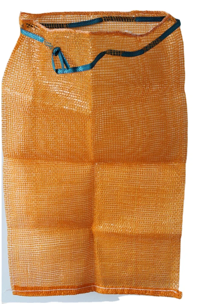 wholesale orange mesh bags with drawstring for packaging fresh fruits and vegetables plastic net bags