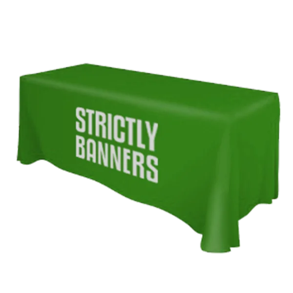 Wholesale tablecloth covered with custom commercial logos or text elastic tablecloth