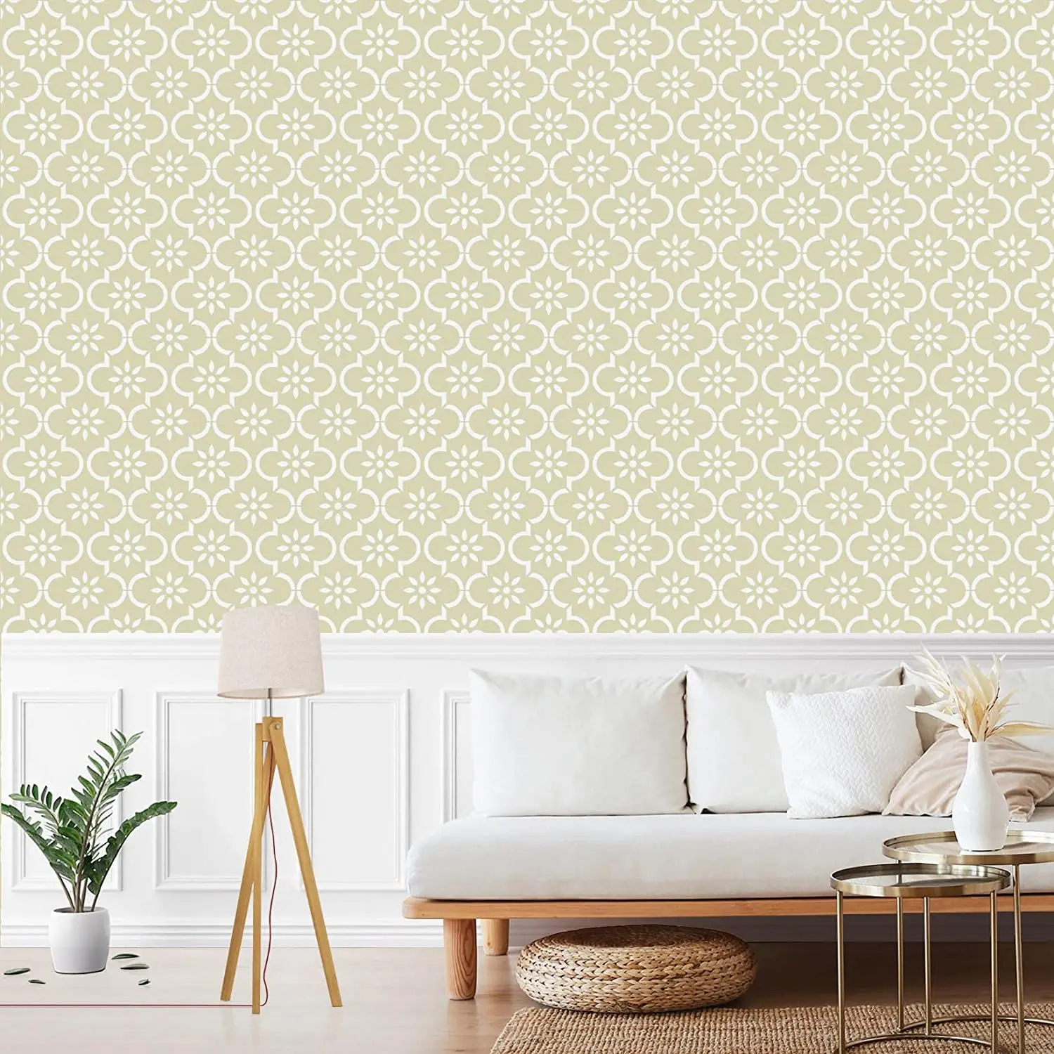 Simply Floor Tile Stencil 12 x 12 Inch Moroccan Wall Stencils for Painting Large Pattern Concrete Stencils for Patio