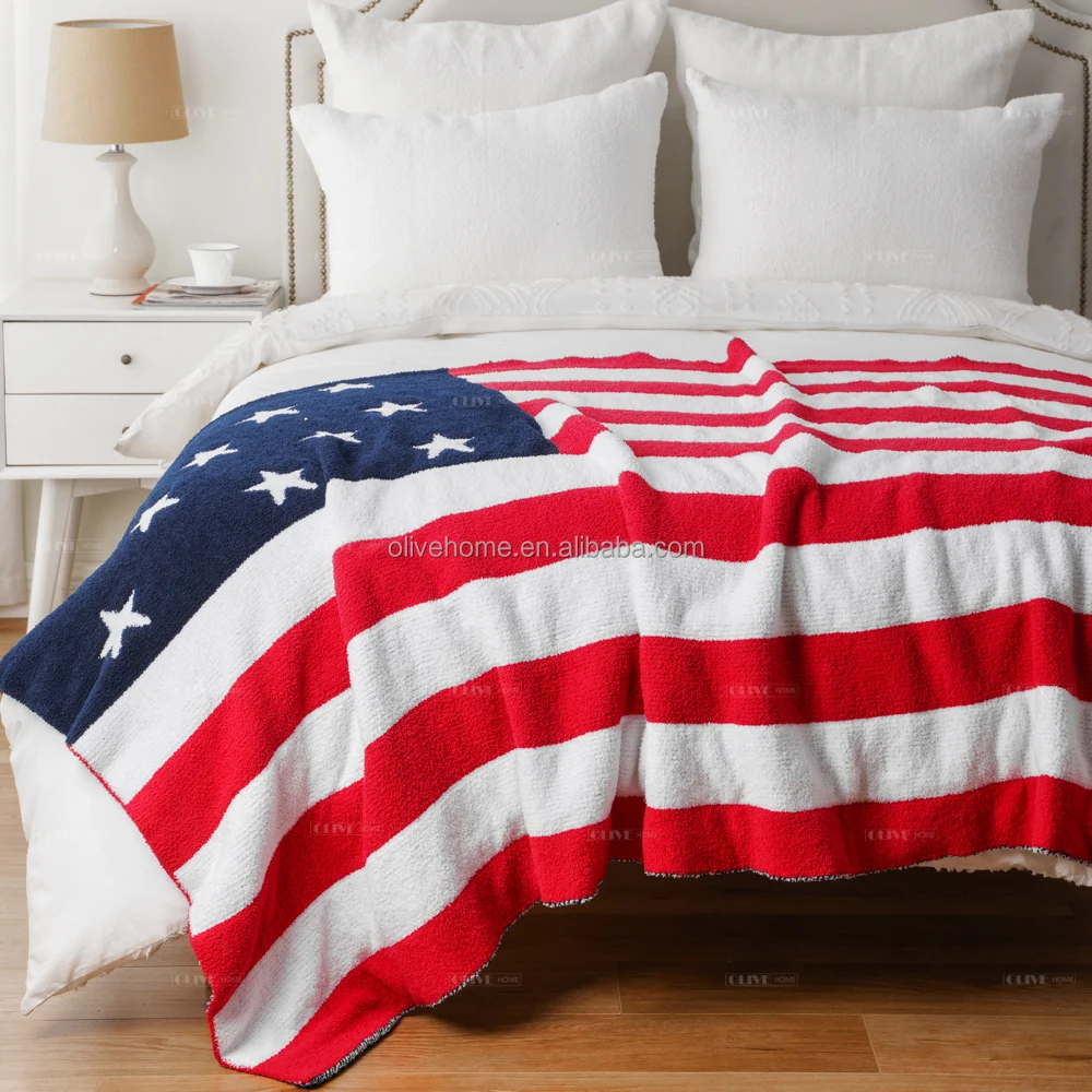 Home Knitted Throw Blankets Microfiber Feather Yarn Plush Soft Warm Throw Blanket Cozy Fluffy Blanket for Couch Bed Sofa