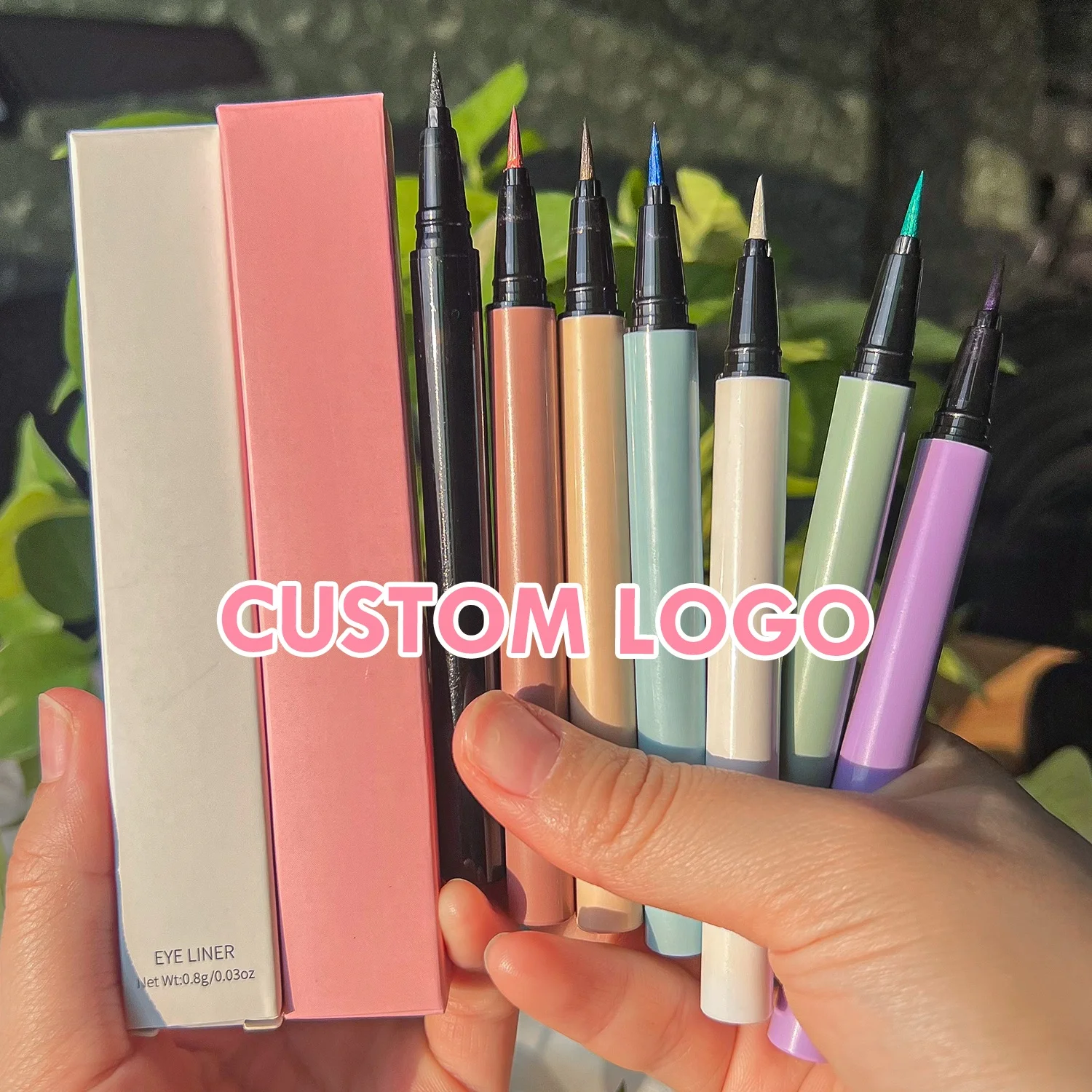 New Colorful Liquid Eyeliner Glue Pen Water Activated Eyeliner Blue White Eyeliner