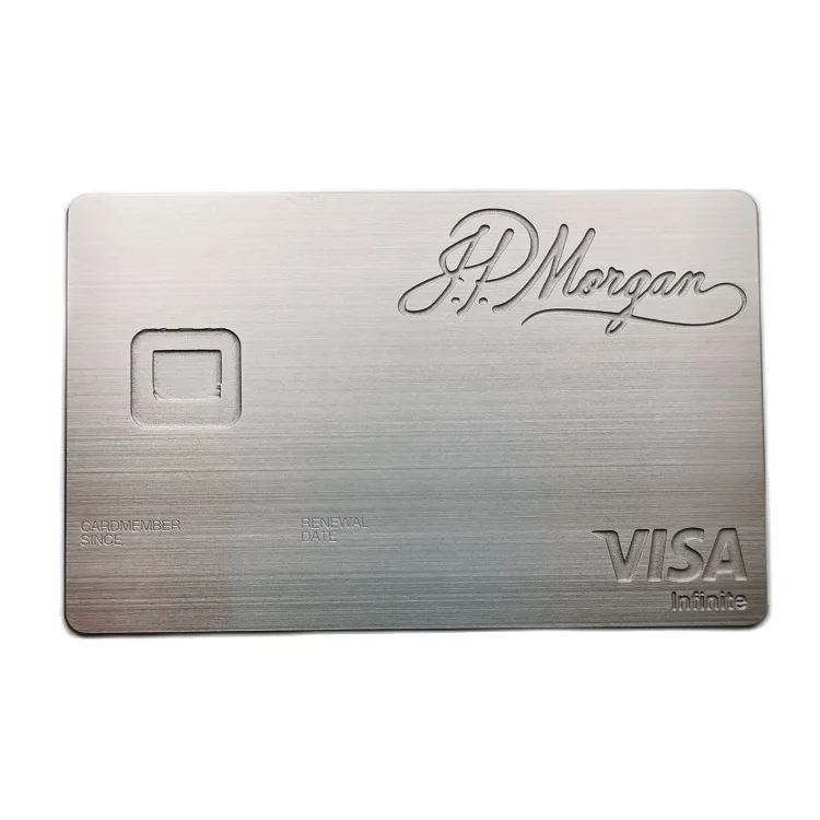 RFID NFC Stainless Steel Metal Cards Business VIP Chip Cards with Customized QR Codes or Names