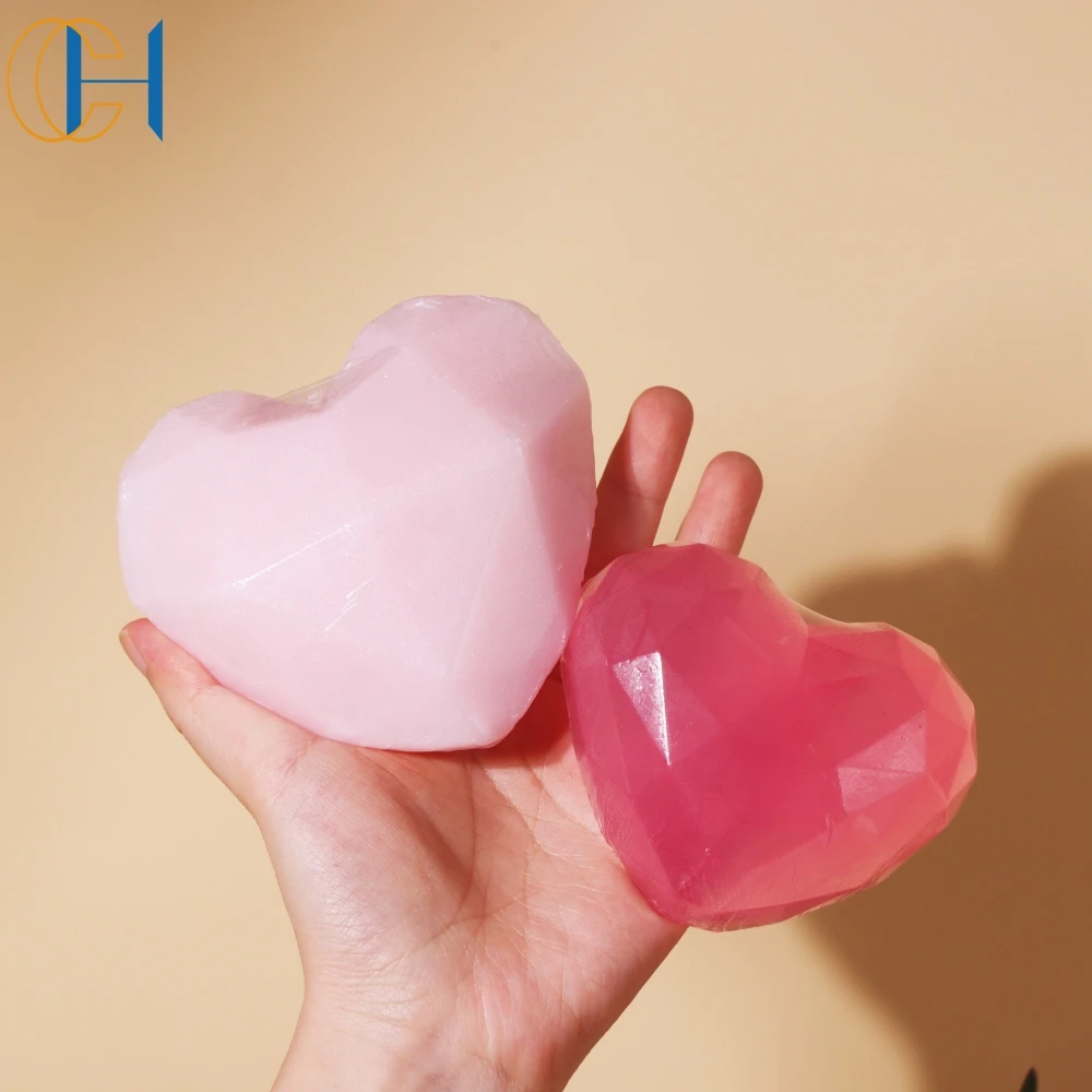 C&H Handmade Luxury Lavender Amethyst Soap Savon Rose Quartz Crystal Soap Bar Gemstone Soaps