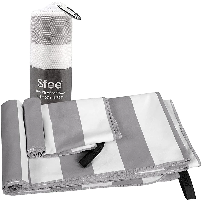 Quick dry Microfiber beach towel bath towel with hanging tag