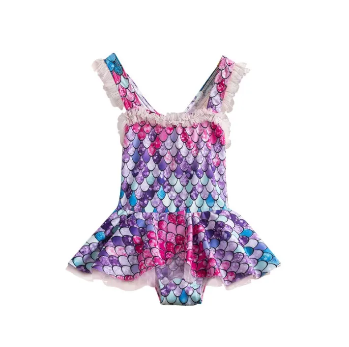 High Quality Kids Baby Girls colorful mermaid Swimwear