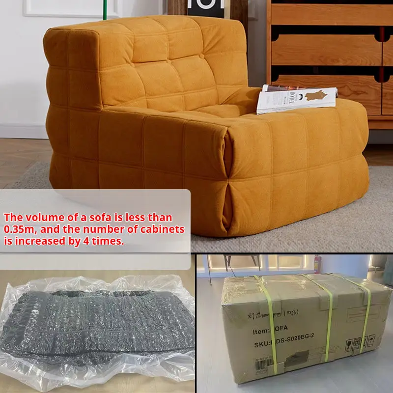 Best Small Apartment Simple Leisure Sleeping Living Room Balcony Cream Sofa Chair Cotton Lazy Tatami Single Compression Sofa