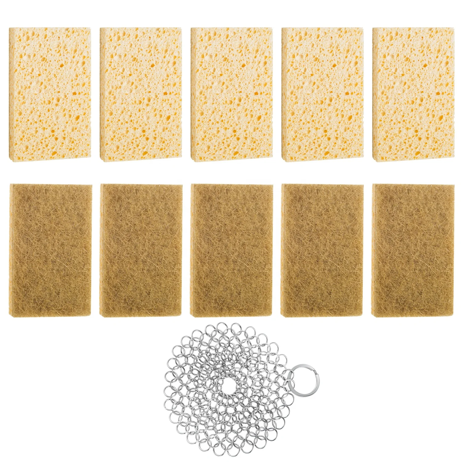 Eco Friendly Biodegradable Natural Fiber Dish Washing Pads Dish Kitchen Clean Washing Cleaning Wood Pulp Cotton Sponge