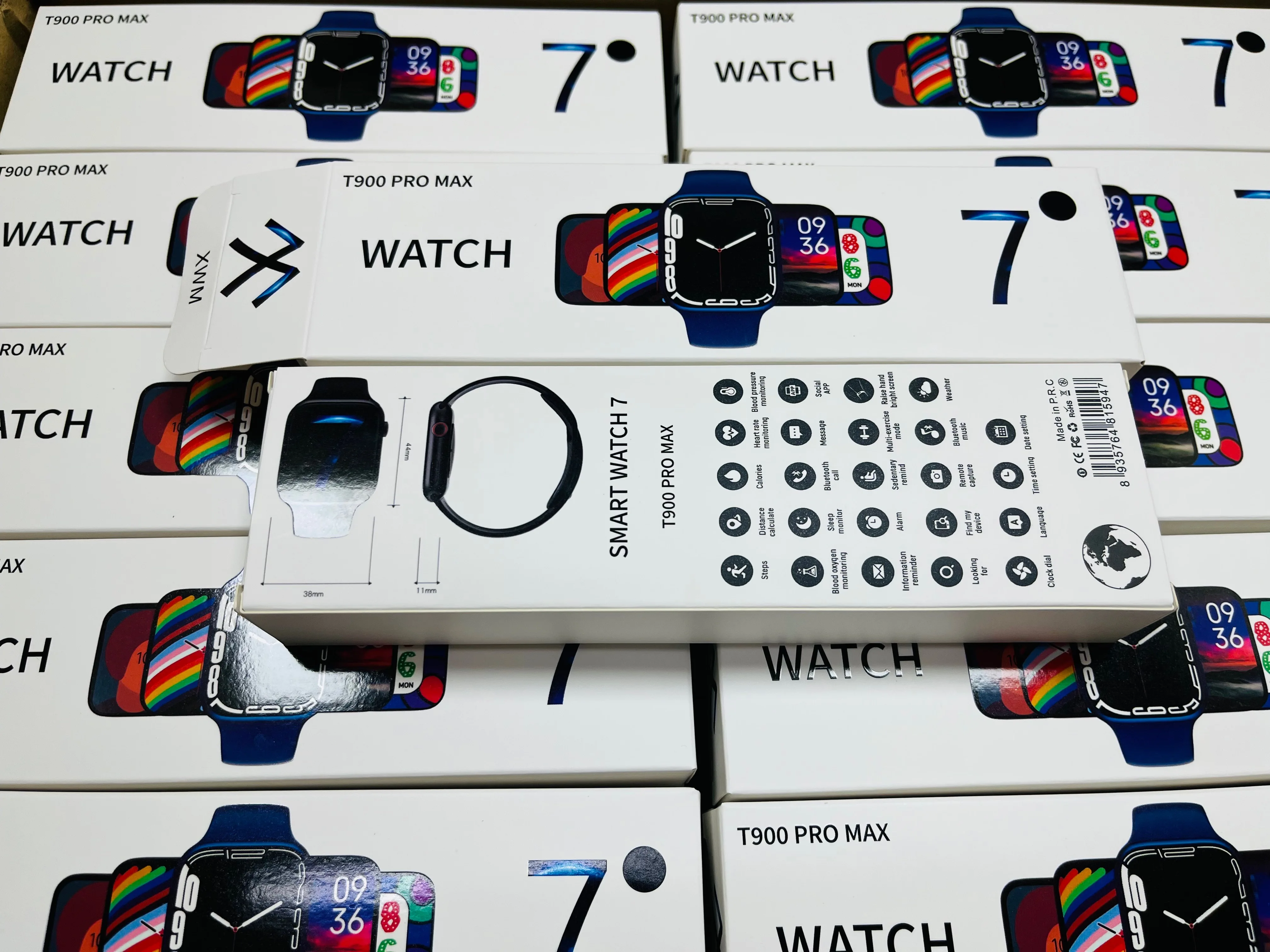 Hot Selling Pink 7 Mart Watch Full Touch Fitness Tracker Men Smartwatch T900 Pro Max