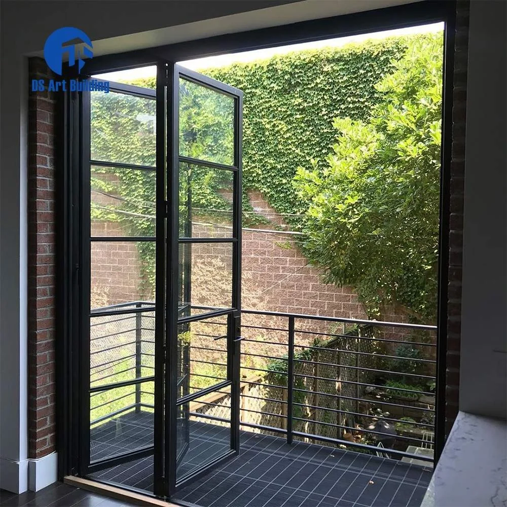 DS Outdoor Balcony Frameless Glass Folding Door Interior Al Bi-fold Glass Partition Wall Panoramic Indoor Sliding Accordion Door