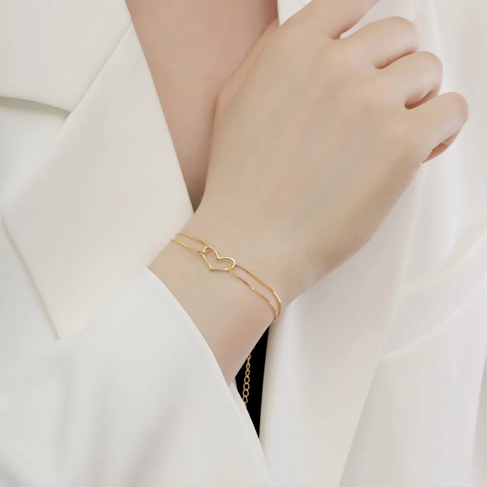 Dylam Women Bracelets 925 Sterling Silver Infinity Heart Rhodium Plated Adjustable Bracelet Best Gifts for Women Girls