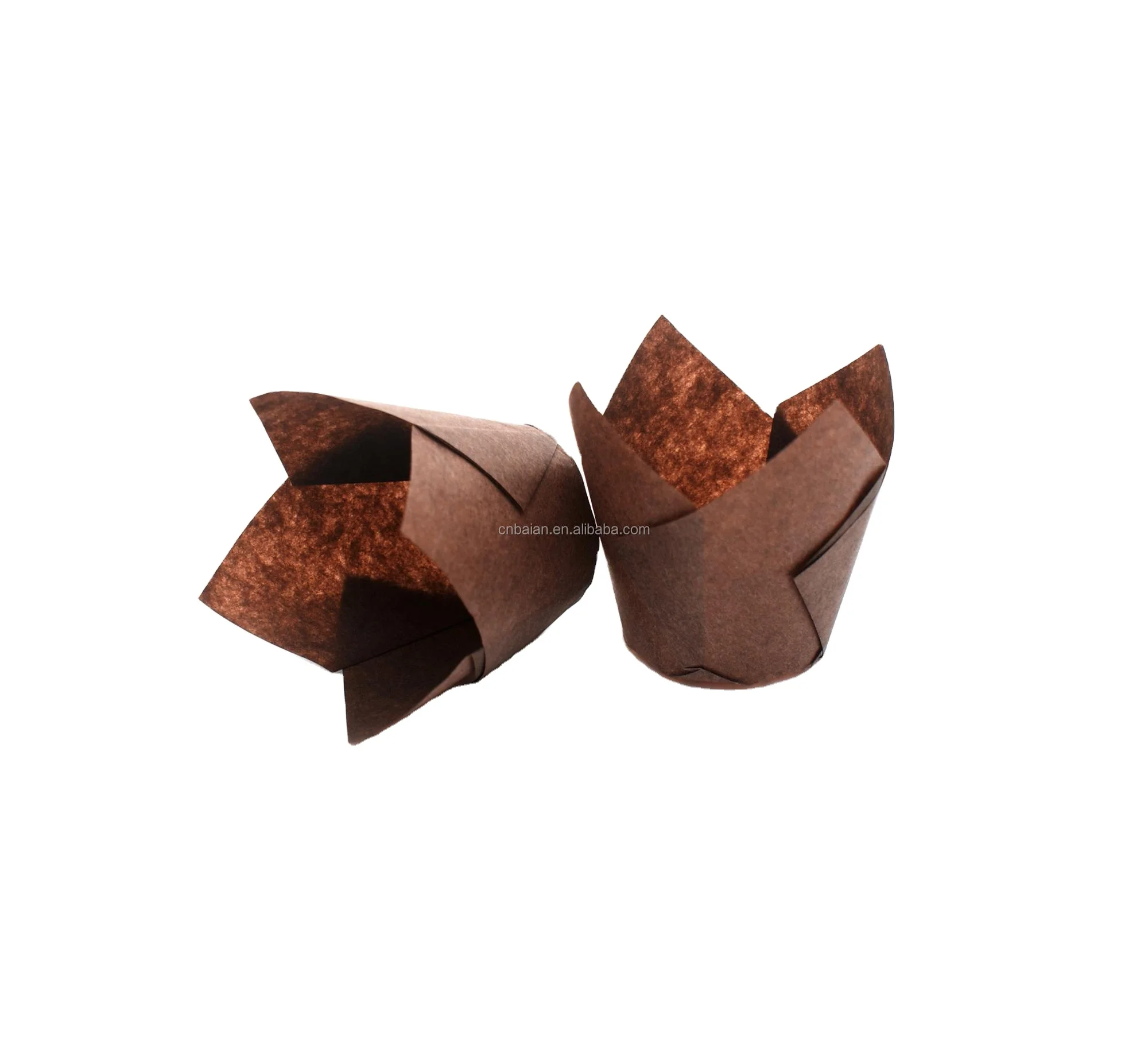 Tulip Baking Paper Cups Cupcake Muffin Liners Baking Cup Holder for Party,Weddings Brown Natural and White Color