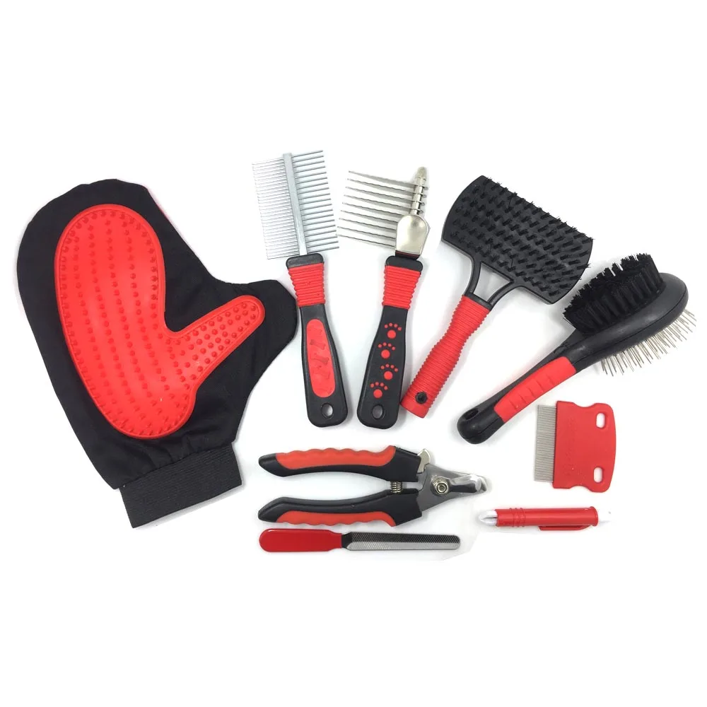 7 in 1 Professional Pet Grooming Kit Care Box Nail Trimming with File,Slicker Brush,Deshedding Tool,Comb,Undercoat Rake