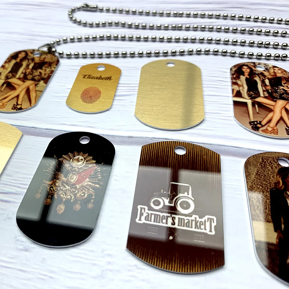 BrightSUB 0,75 мм глянцевые белые двухсторонние сублимационные алюминиевые идентификационные метки краска глянцевые металлические заготовки индивидуальная бирка печатная пластина