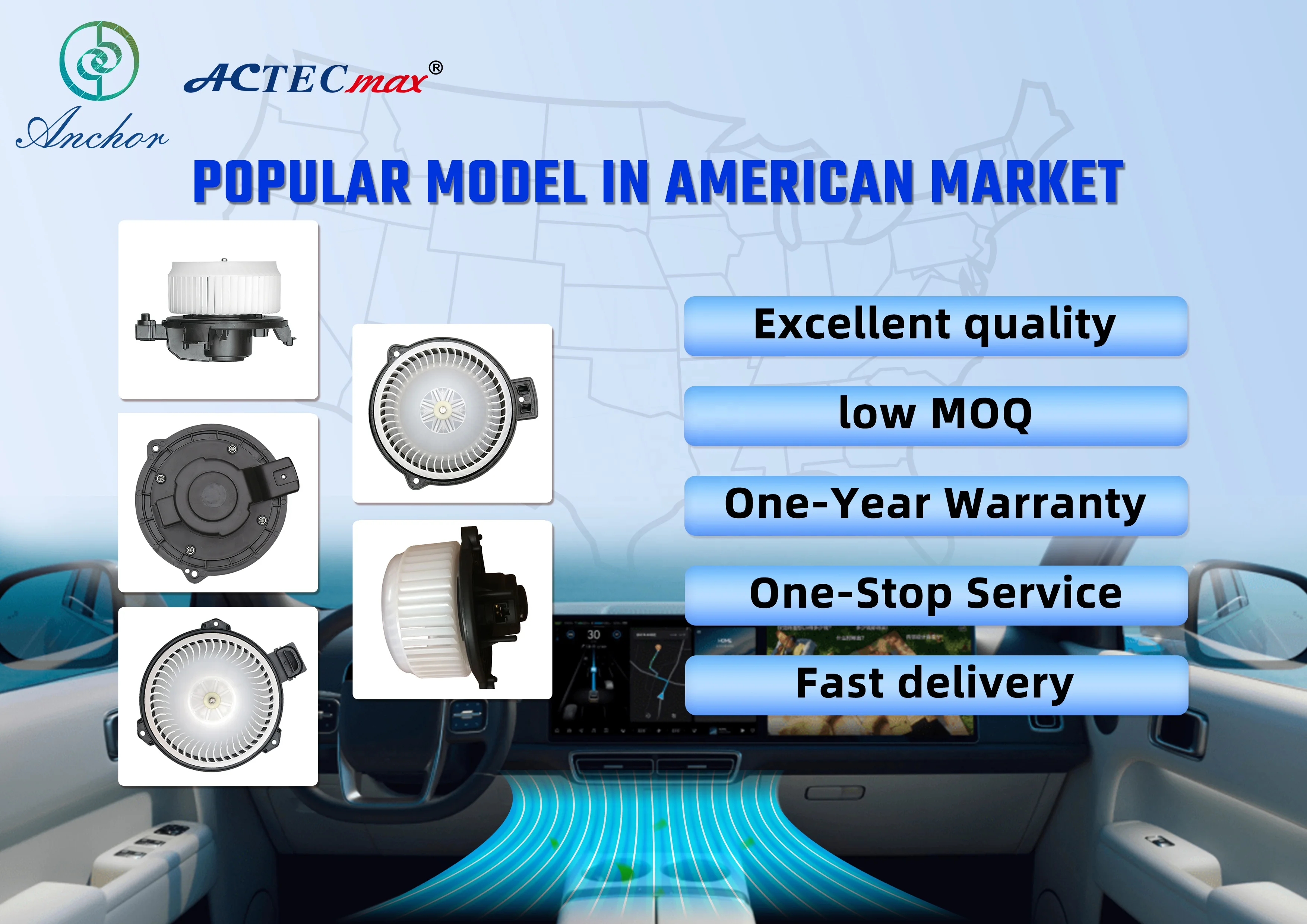 CW Direction A/C Fan AC.117.3033 12V Car Air Blower for Air Conditioner NISSAN NEW D-MAX 2012 Blower Motor Car OE 27226JS71C