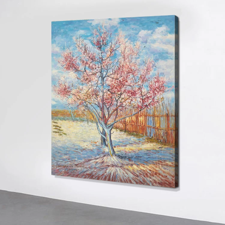 100% Hand Painted Museum Quality Cherry Blossom Reproduction Famous Art Oil Painting by Van Gogh