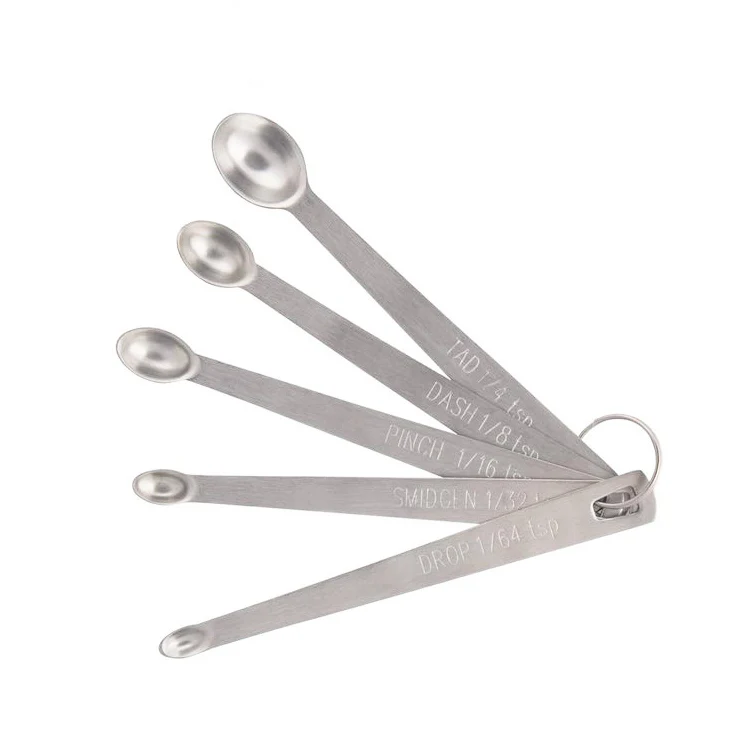 Tad Dash Pinch Smidgen Drop Stainless Steel 5 Pieces Mini Teaspoon Small Measuring Spoons