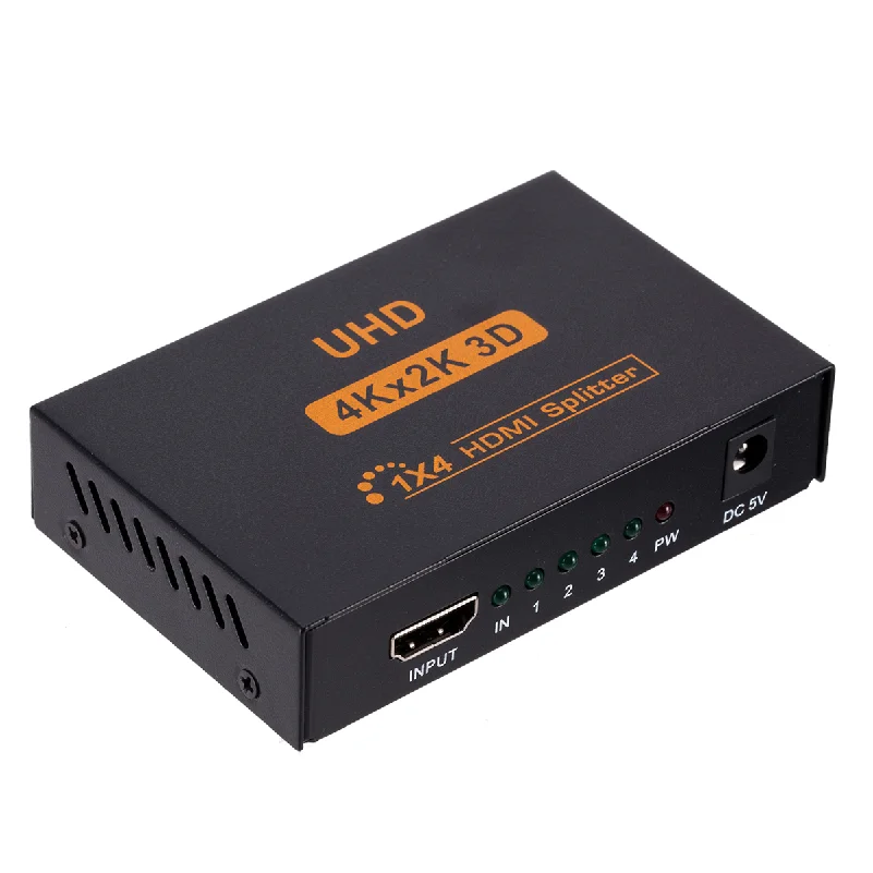 high quality HDMI 2/4 Ports 1x2  1X4Powered Splitter Certified for Ultra HD 4Kx2K Full HD 1080P 3D HDMI Adapter