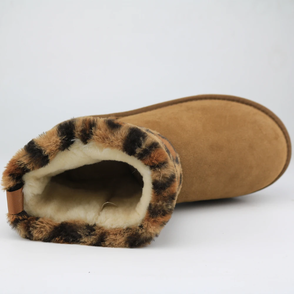 LEOPARD HALF BOOTS  Womens Cheetah Fur Boot