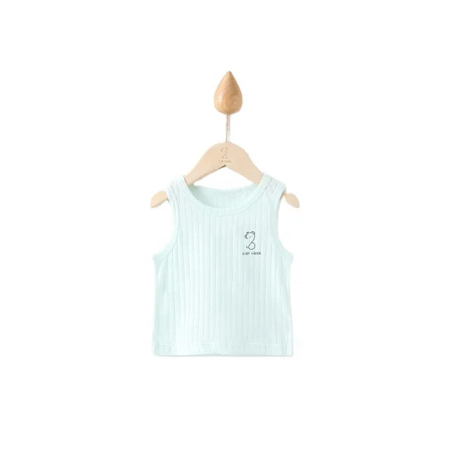 
Hot sale summer solid color baby sleeveless cotton vest clothes 