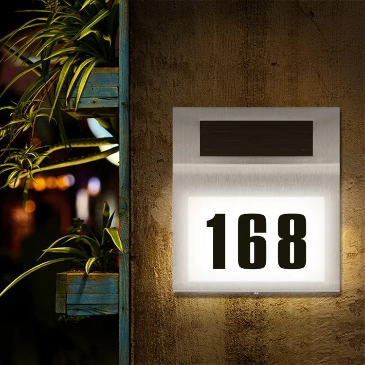 House Number Led Solar House Numbers Light Lighted Sign Plaque Address For Houses Waterproof Led Powered Mailbox Street Yard