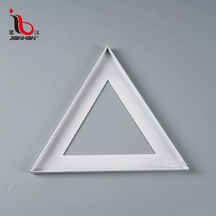 Office building outer wall aluminium engraved white triangle shape decor wall curtain panel