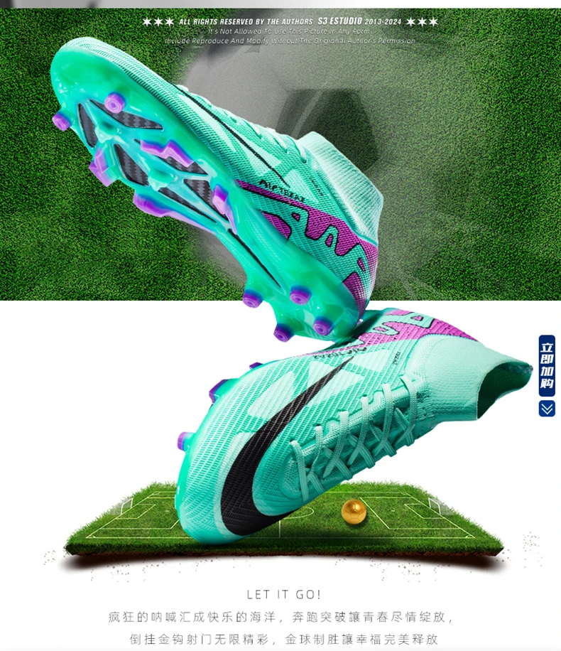 High Quality Ankle Outdoor Football Boots FG AG Spikes TF Cleats Soccer Custom Football Shoes For Men Athletic Soccer Shoes