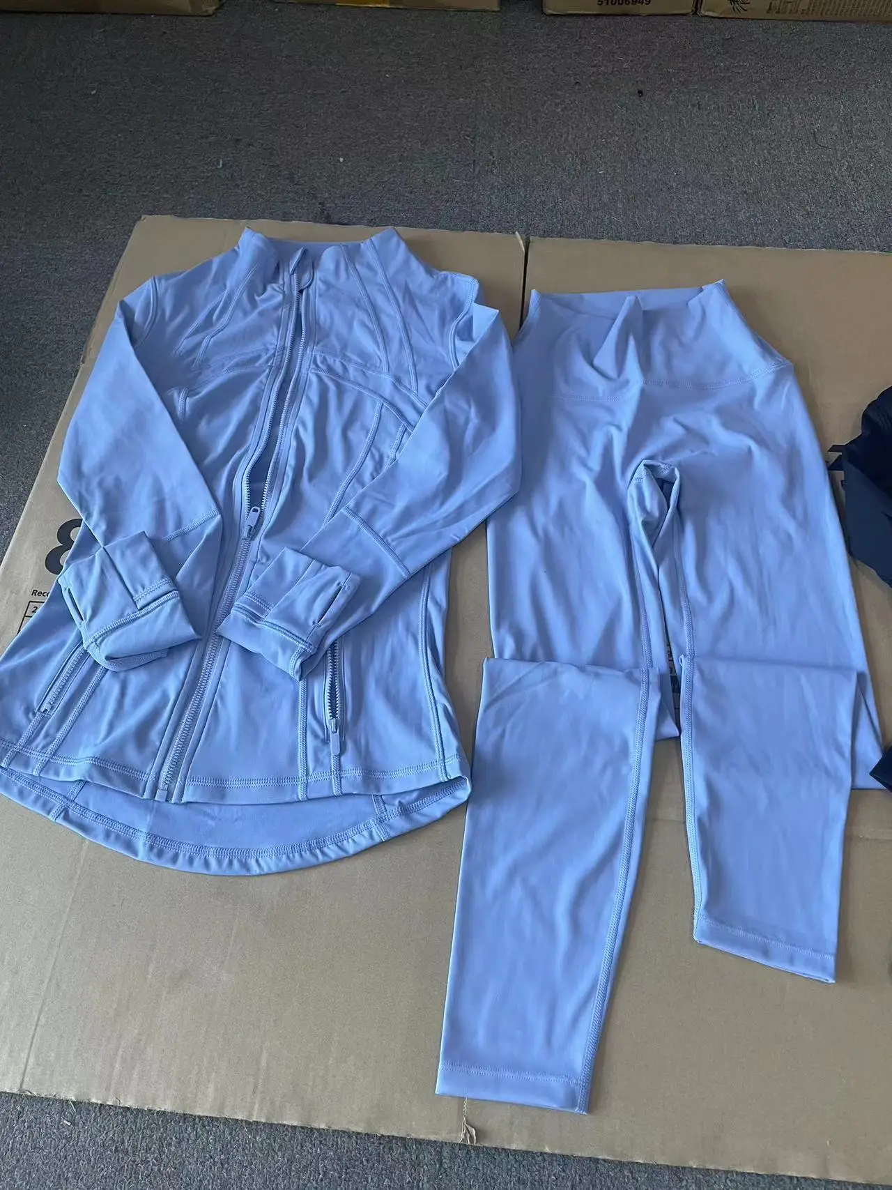 Tracksuit Sportswear Outdoor Yoga Jackets Sets For Women Jacket Crop Top Zip Up Sleeve Sports Jacket With Leggings 2 Piece Sets