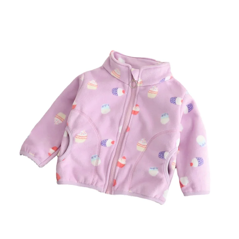 Trendy Autumn Kids Clothing for Boys and Girls Stylish Print Fleece Tops Fashionable Fall Outwear in Worested Fabric