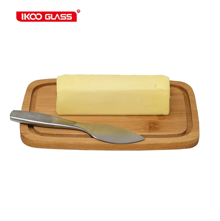Easy to Use and 100% Food Safe High Borosilicate Glass Butter Dish with Bamboo Lid