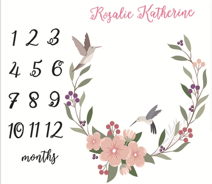 
Newborn Baby Children Blanket Photography Props High Quality Super Soft Flannel Baby Milestone Blanket 