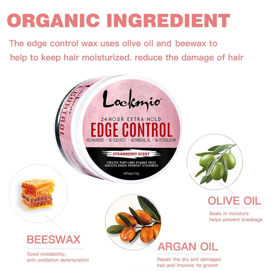 wholesale Strong Edge Control Vendors Olive Oil Super Hold Edge Control No Label and Logo Hair Gel Anti Frizz Hair Styling Wax