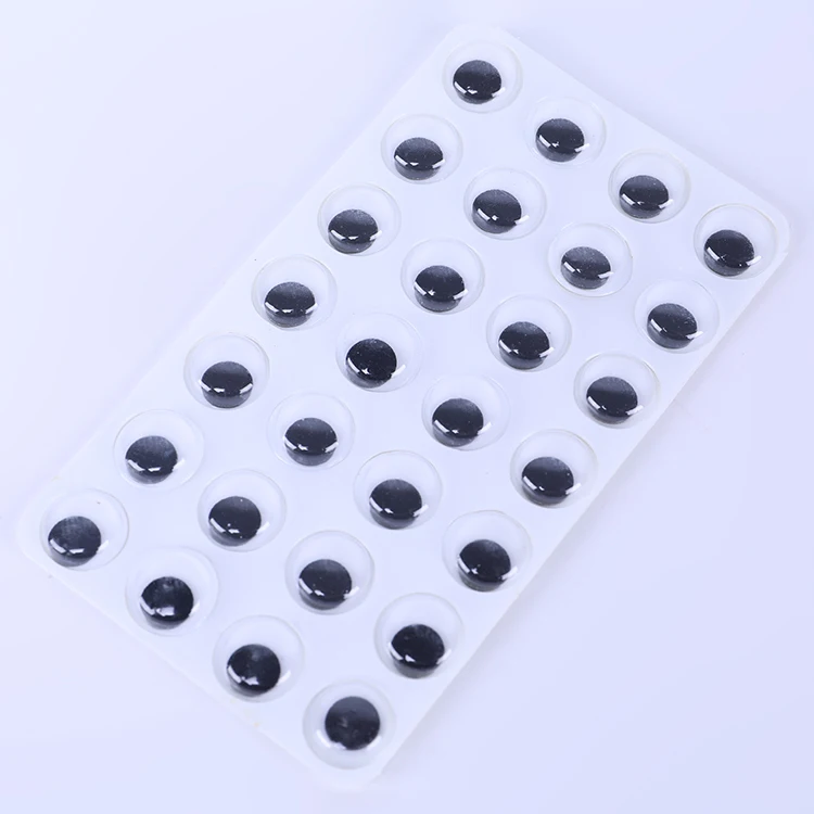 Wholesale Cheap Round Toy Material Decoration Black Wiggle Googly Eyes DIY Self-adhesive Eyes