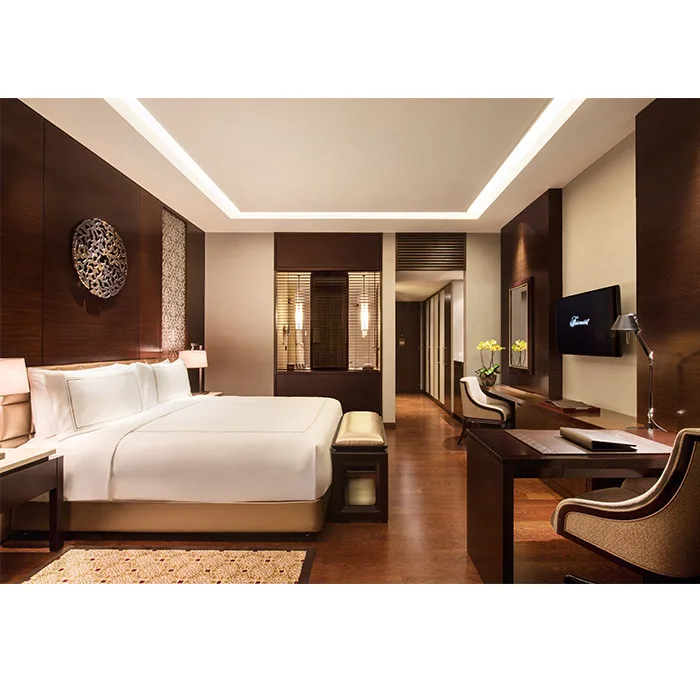 Custom made italian style 5 stars hotel bedroom set, mdf wood hotel bed room furniture