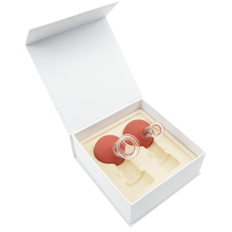 Rubber Suction Bulb Glass Cupping Set 2pcs Anti cellulite vacuum Massage body facial massage  rejuva cup