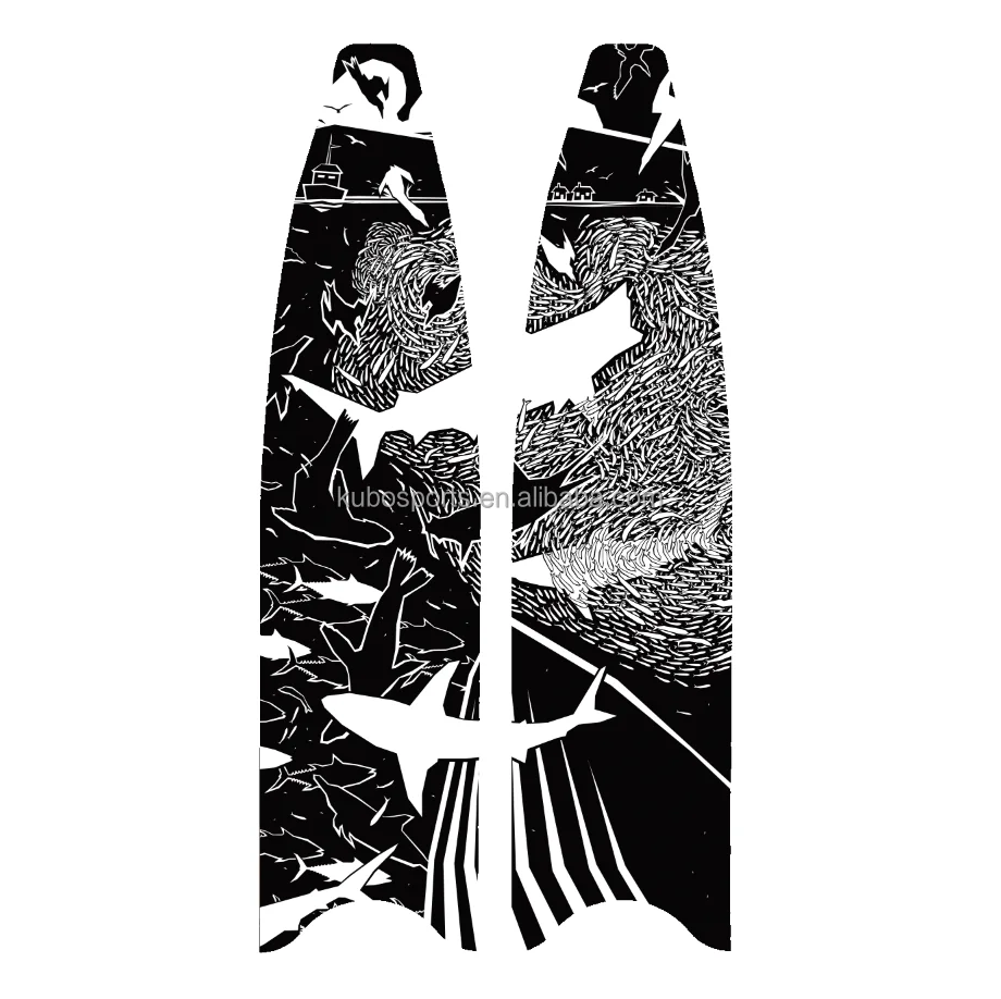 KUBO factory long transparency glass fiber Blade freediving fiberglass swimming equipment accessary scuba diving fins