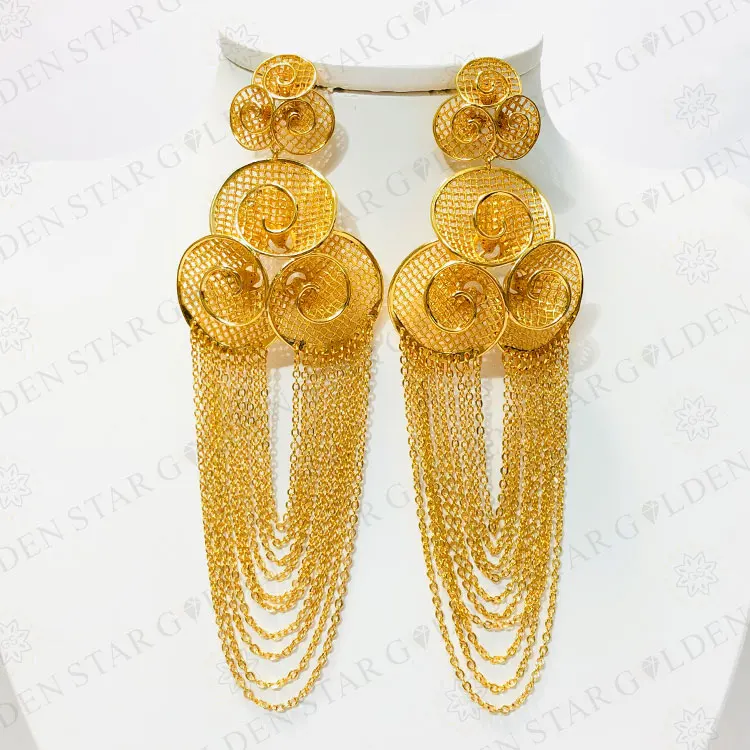 Golden Star Jewelry Findings Hot Selling Gold Plated Earring Dubai Gold Earrings Women