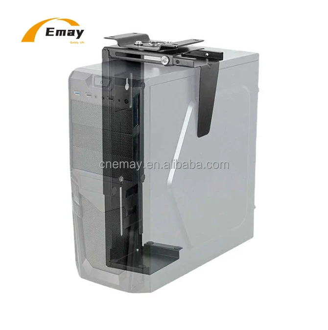 360 Free Rotating Metal CPU Holder Stand  Under Desk Electric Standing Desk Accessories Adjustable Height Computer Host Support