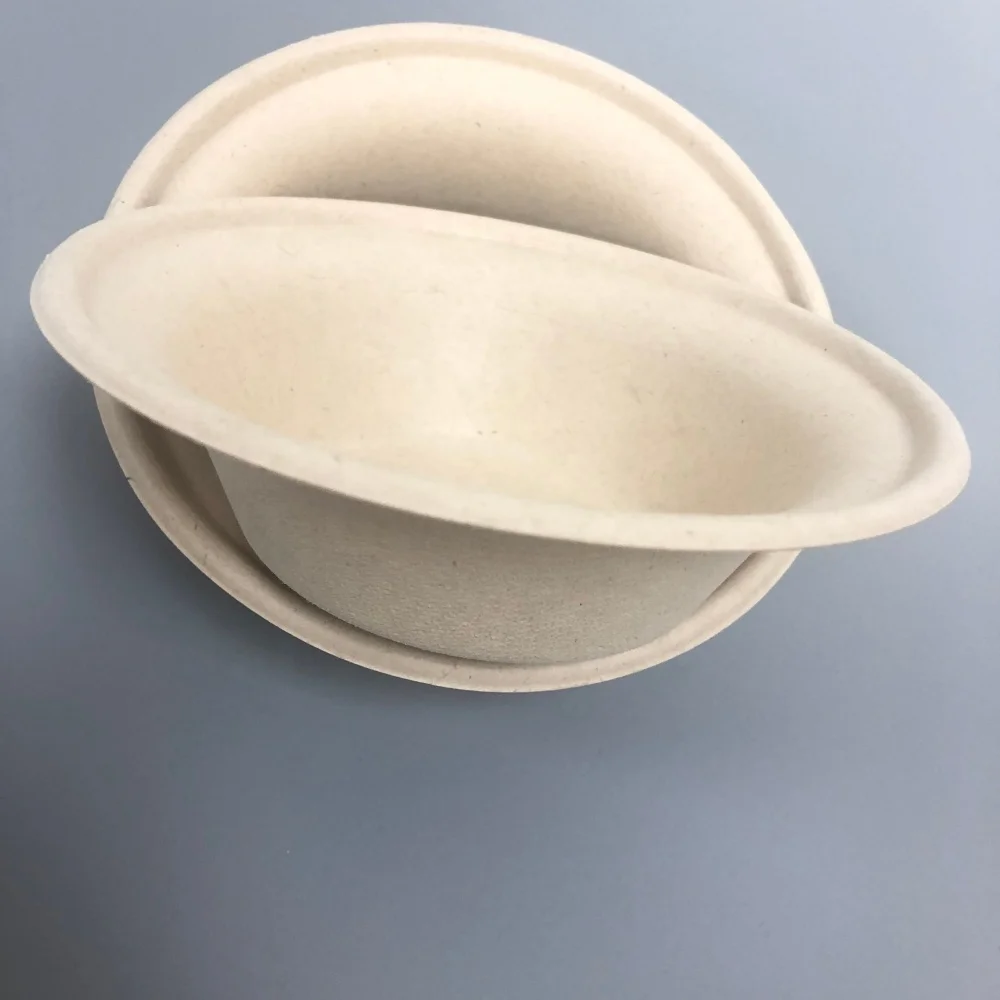 Degradable sugarcane pulp barbecue stir-fry picnic dish waterproof and oil-proof large sugarcane bowl