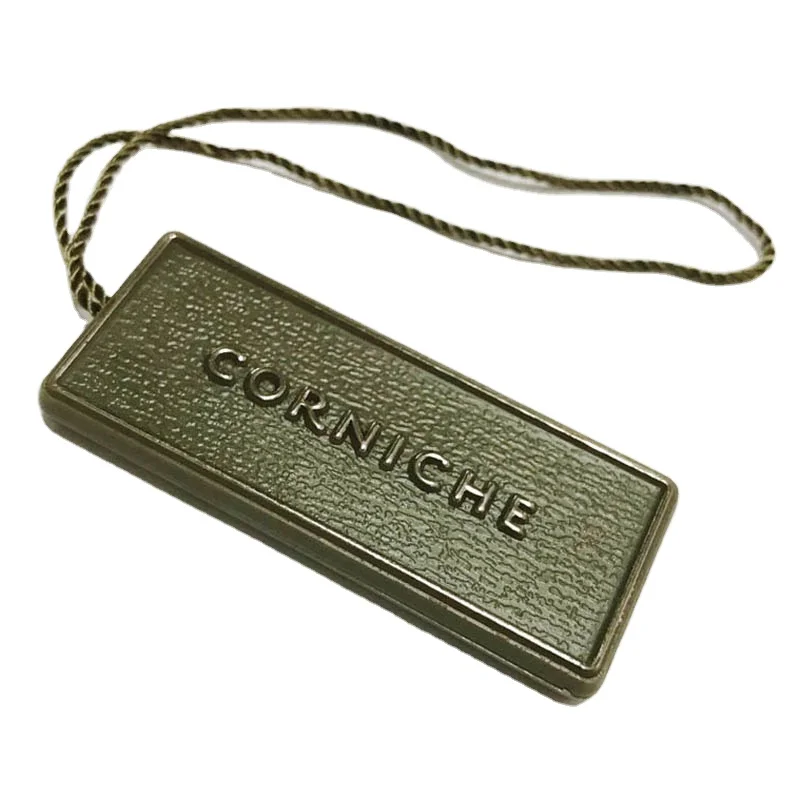 Watch Hang Tags Custom Quality Embosed Logo Authentic Hologram Plastic Garment Tags with Nylon String on Two Ends White Plastic